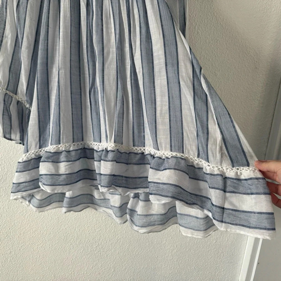 Off The Shoulder Stripe Eyelet Bell Sleeve Zac & Rachel Size 2X Plus Blouse - Picture 3 of 11